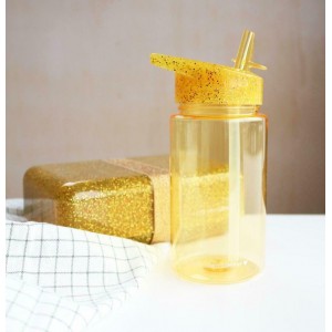 A Little Lovely Company Παγούρι Νερού Drink bottle: Glitter - gold DBGLGO30